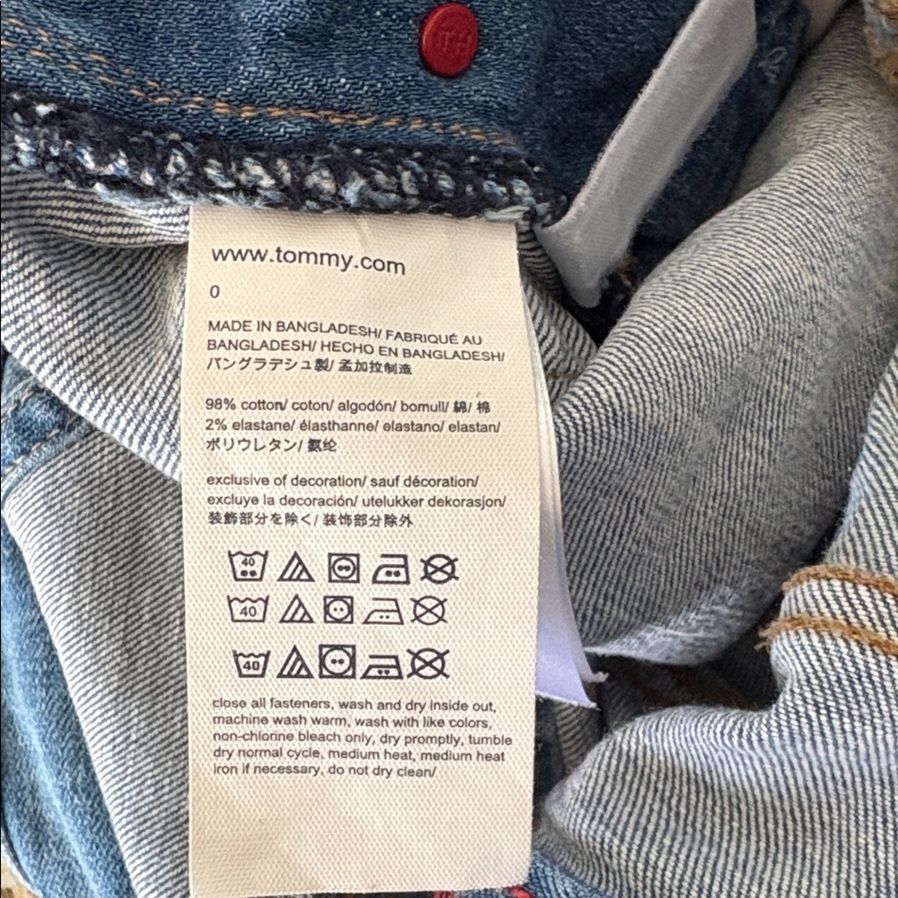 TOMMY HILFIGER Denim Shortalls in Washed Blue Size 0 — Y2K Vibes!!! - Picture 11 of 11
